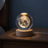 Crystal Moon Nightlight with Wooden Base