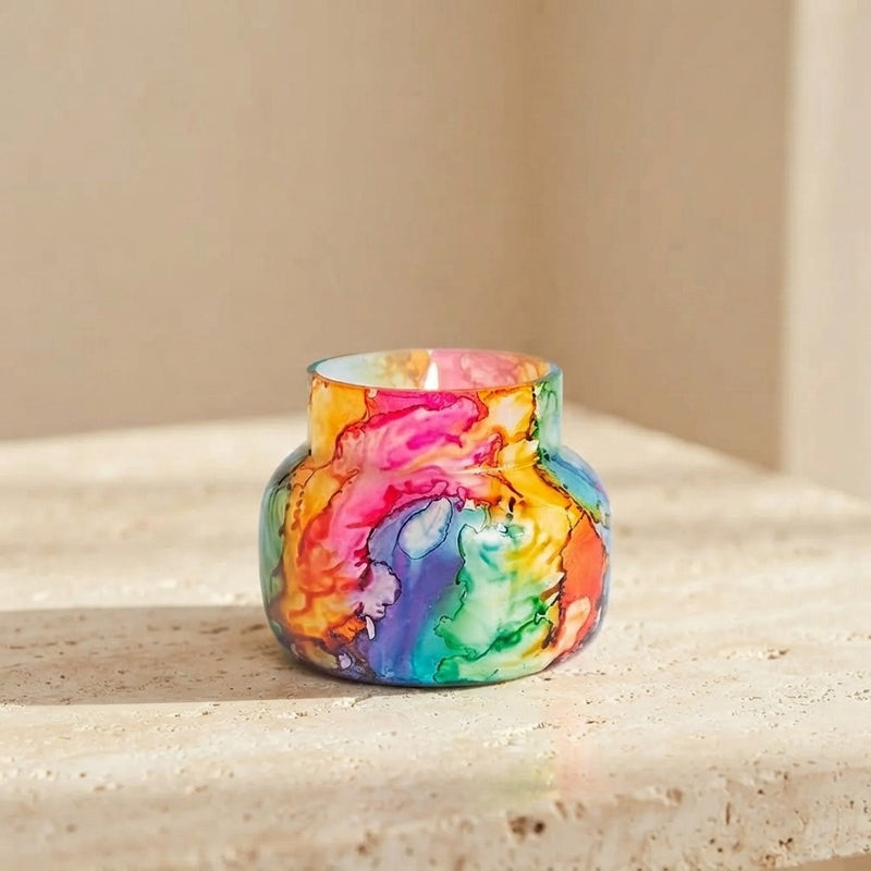Rainbow Watercolor Scented Jar Candle