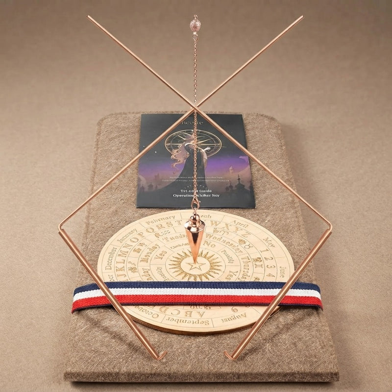 Copper Dowsing Rods with Pendulum Board