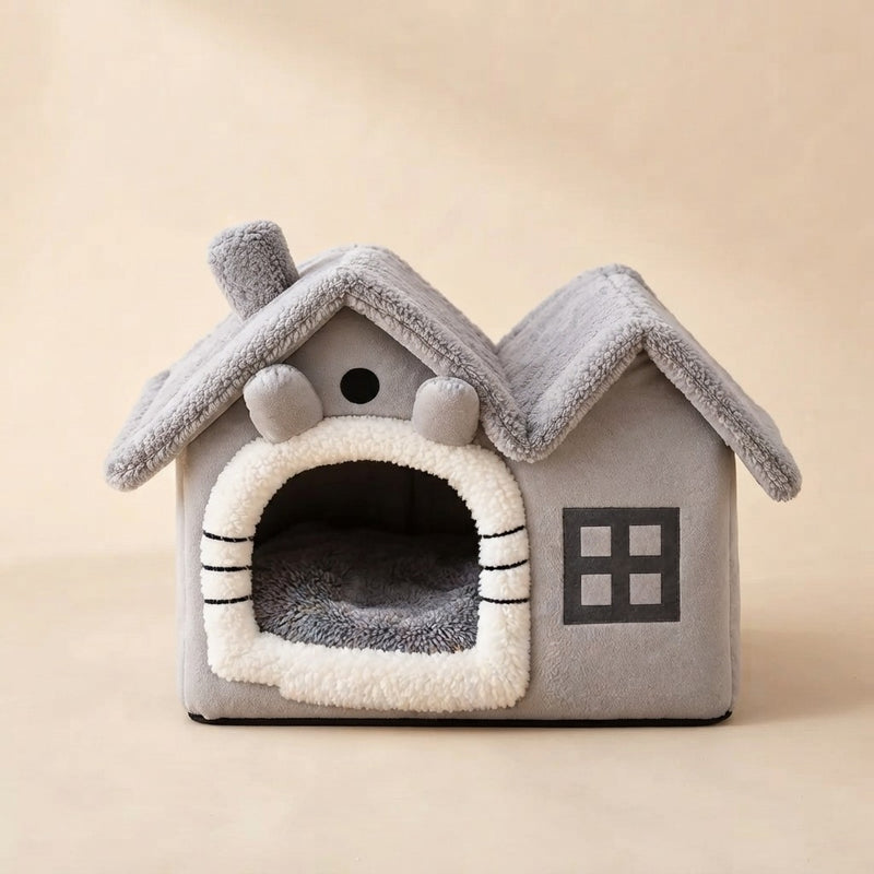 Velvet Foldable Cat House