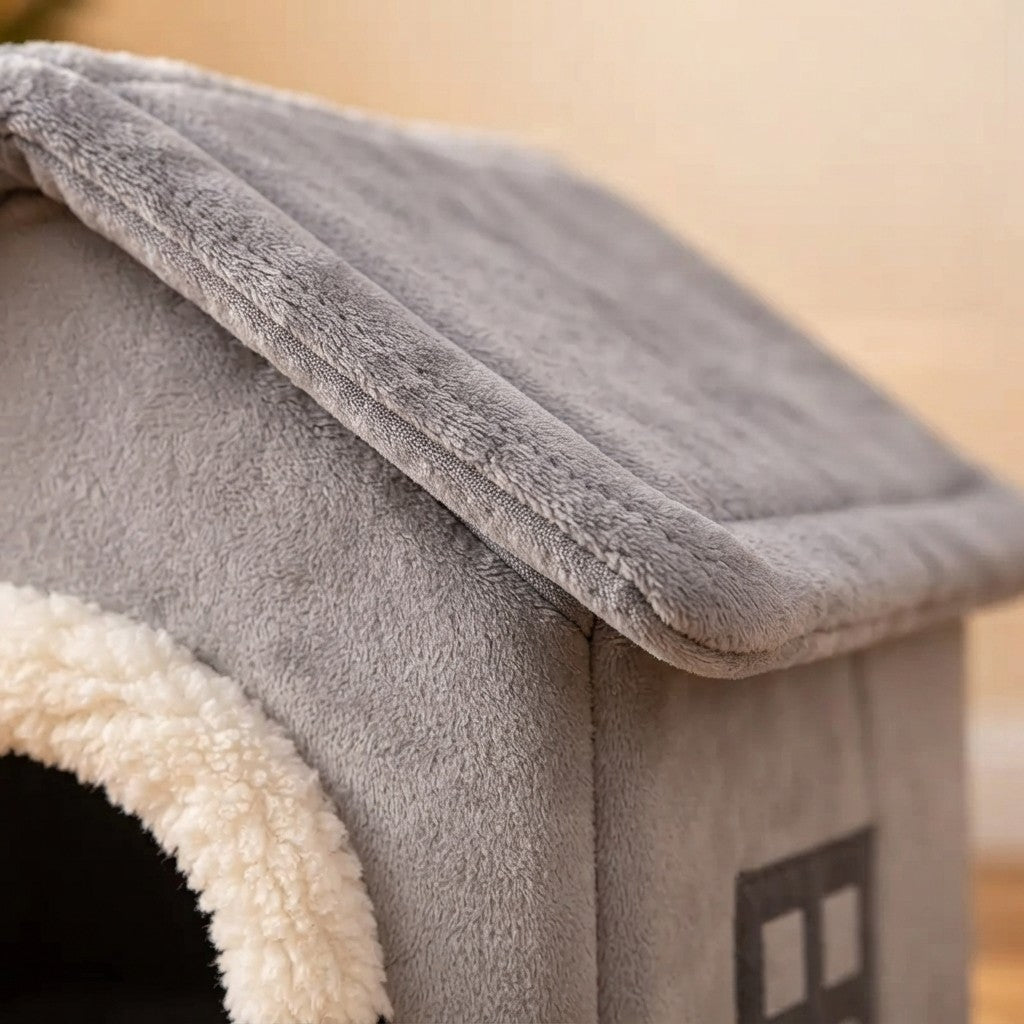 Velvet Foldable Cat House