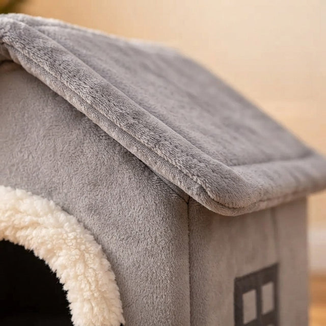 Velvet Foldable Cat House