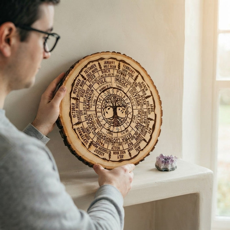 Handmade Wooden Pagan Calendar