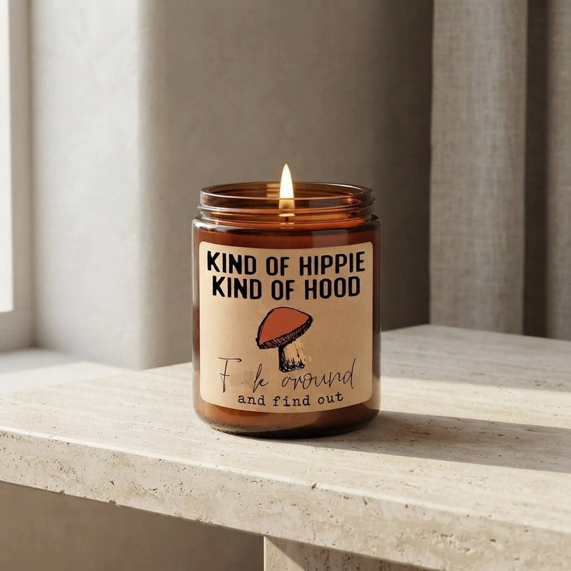 Lavender Scented Mushroom Candle