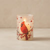 Hewory Cardinal Glass Hurricane Candle Holder