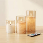 Glass Flameless Pillar Candles