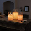 Glass Flameless Pillar Candle Set