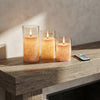 Glass Flameless Pillar Candle Set