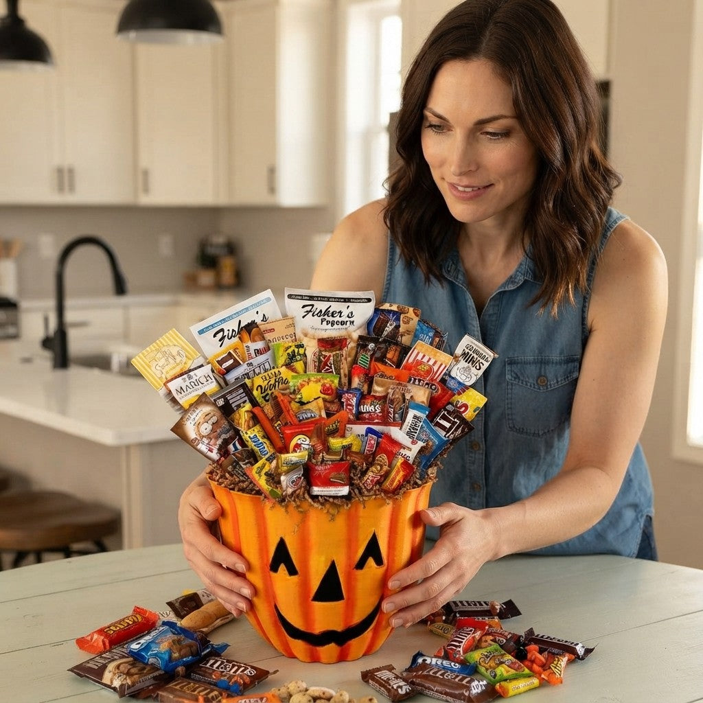 Halloween Pumpkin Snack Gift Basket