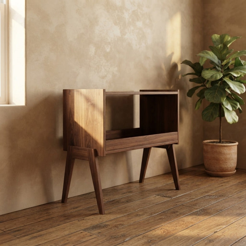 Solid Hardwood Record Cube