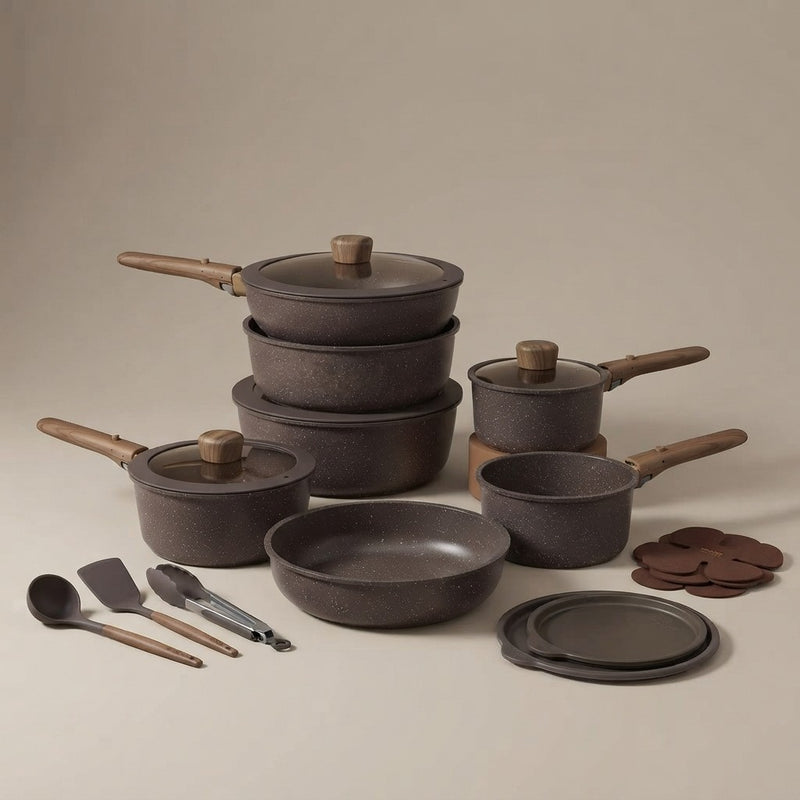 Carote Nonstick Cookware Set with Detachable Handles
