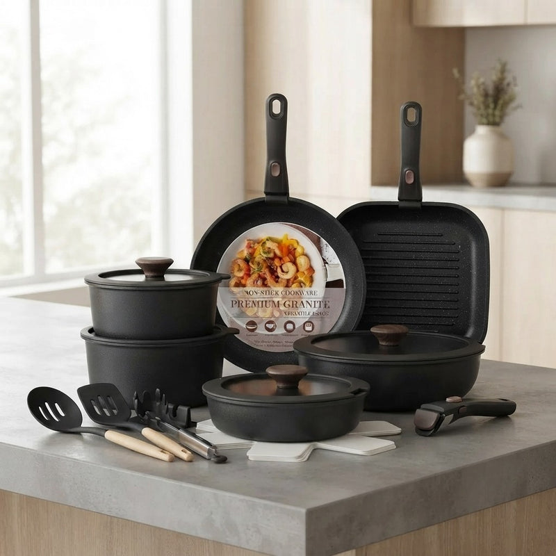 Astercook Removable Handle Ceramic Cookware Set