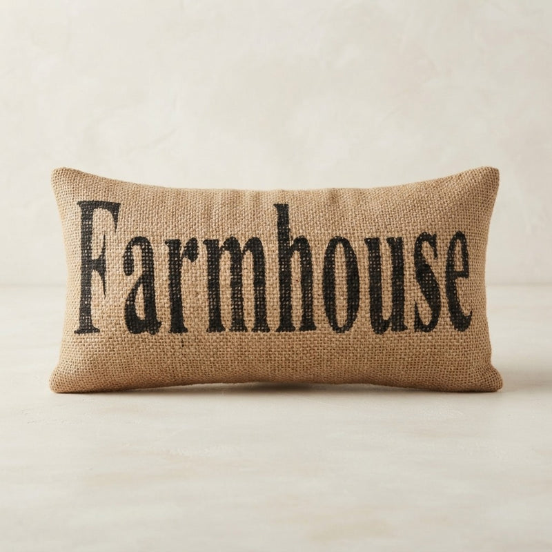 Rustic Farmhouse Burlap Pillow