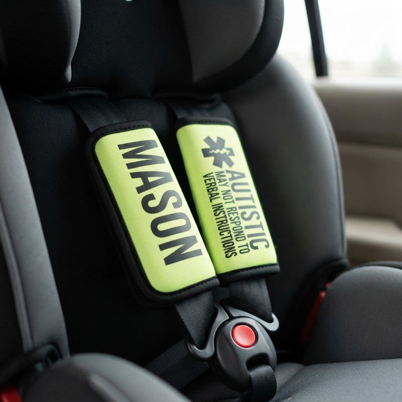 Custom Emergency Alert Car Seat Strap Covers