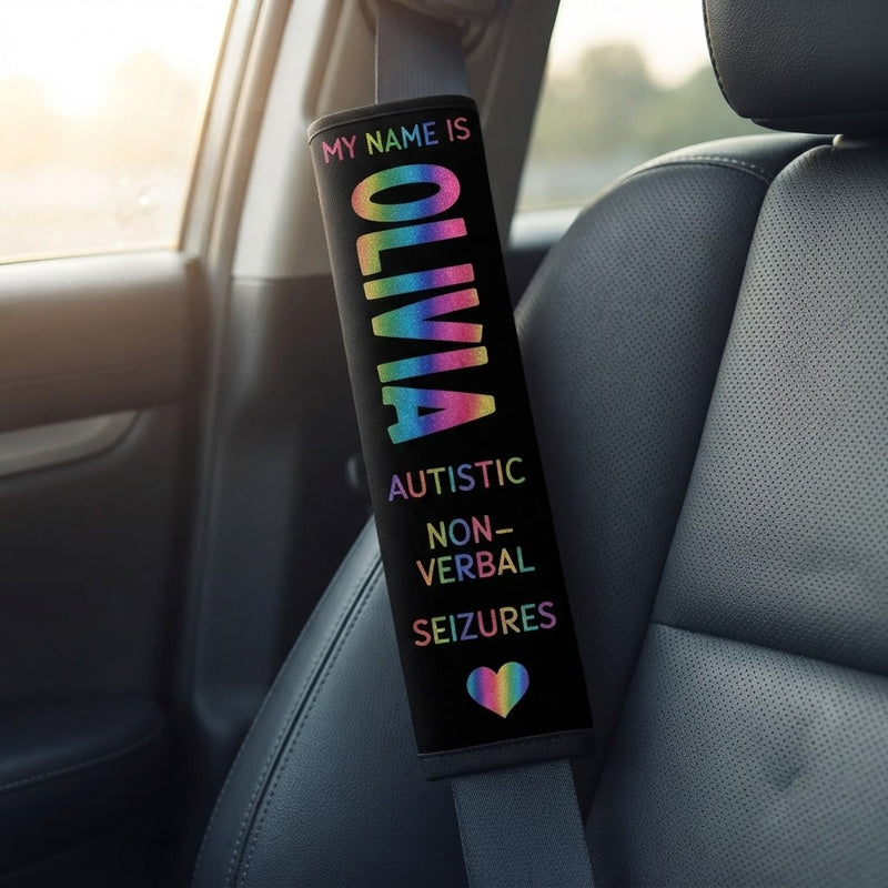 Personalized Medical Alert Seatbelt Cover