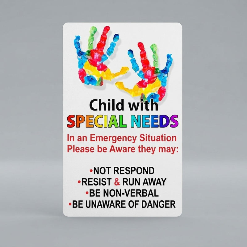 Special Needs Child Vehicle Emergency Alert Sticker