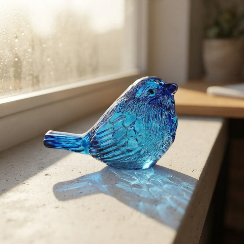 Blue Glass Bird Figurine