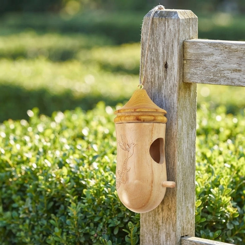 Solid Wood Hummingbird House
