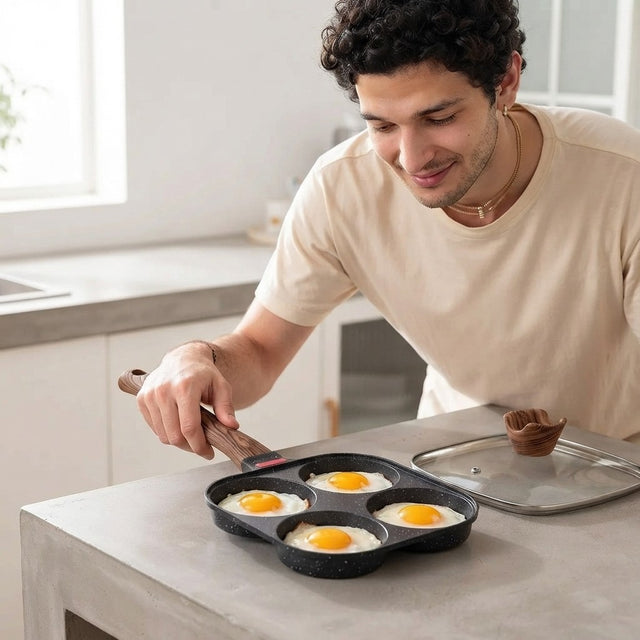 Four Cup Nonstick Round Egg Pan